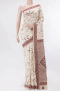 Off White Dual Tone Tussar Silk Saree