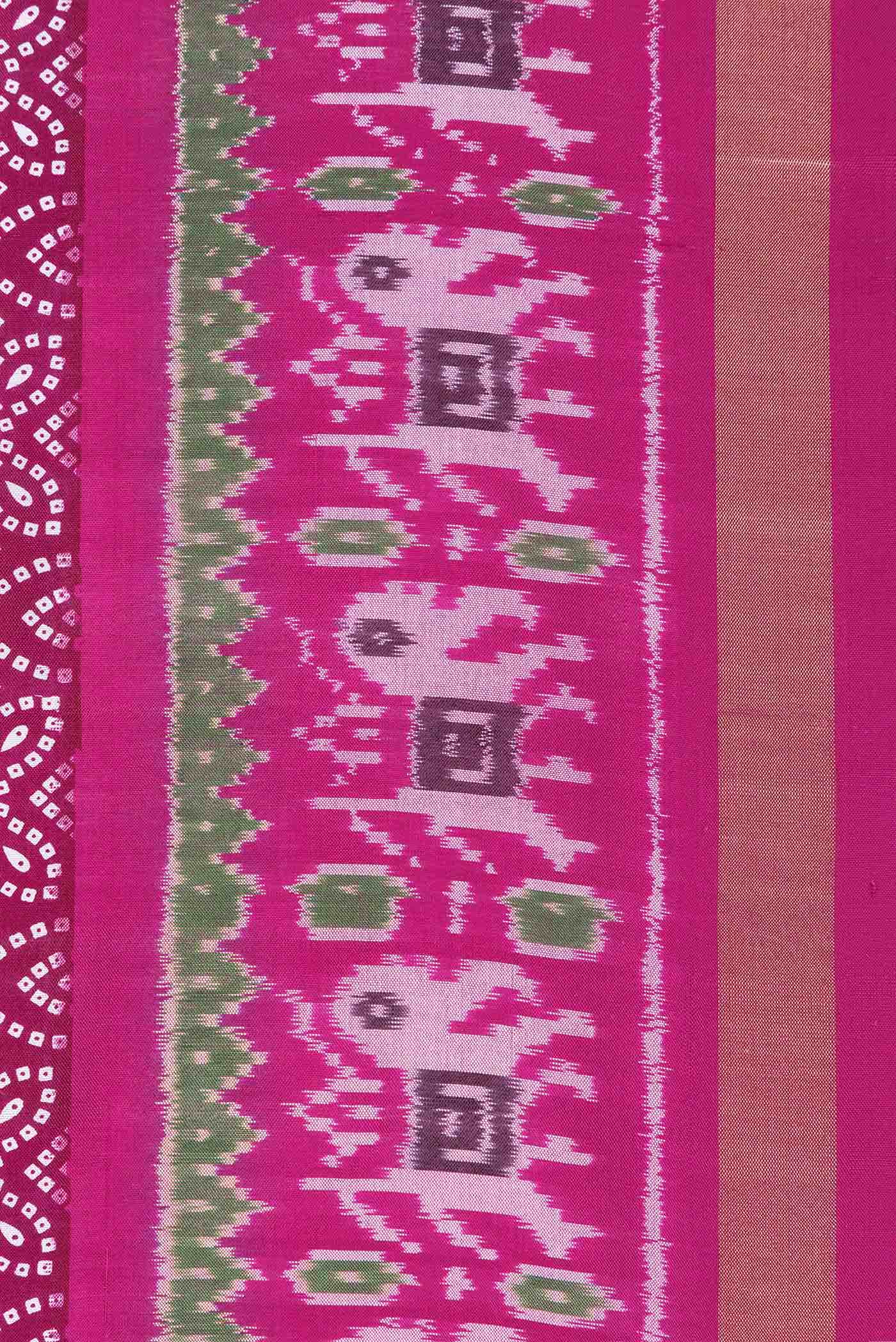 Rani Pink Double Ikat Saree