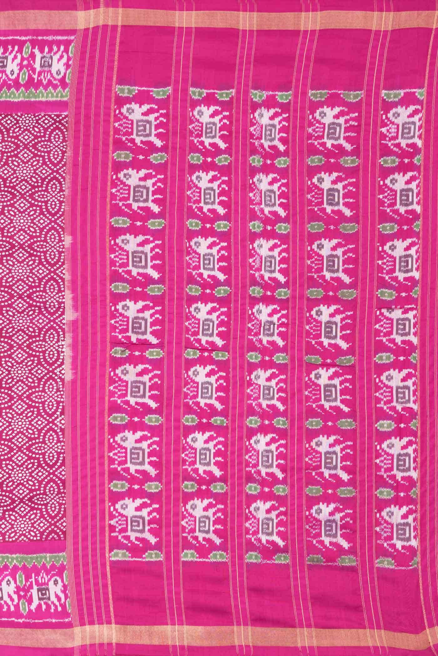 Rani Pink Double Ikat Saree