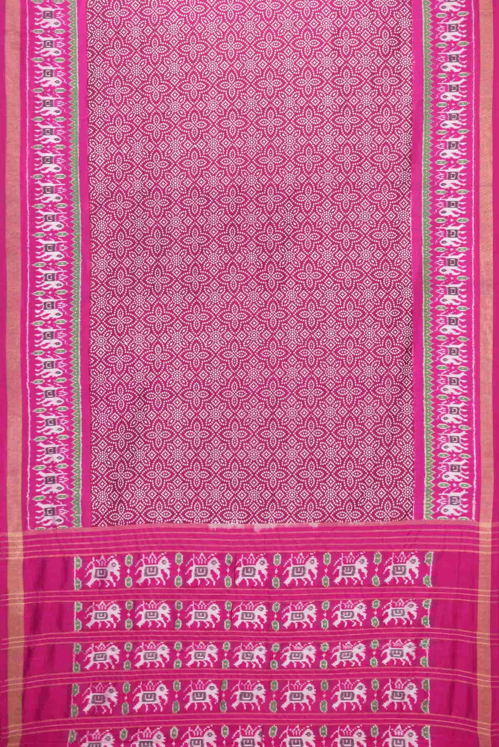 Rani Pink Double Ikat Saree