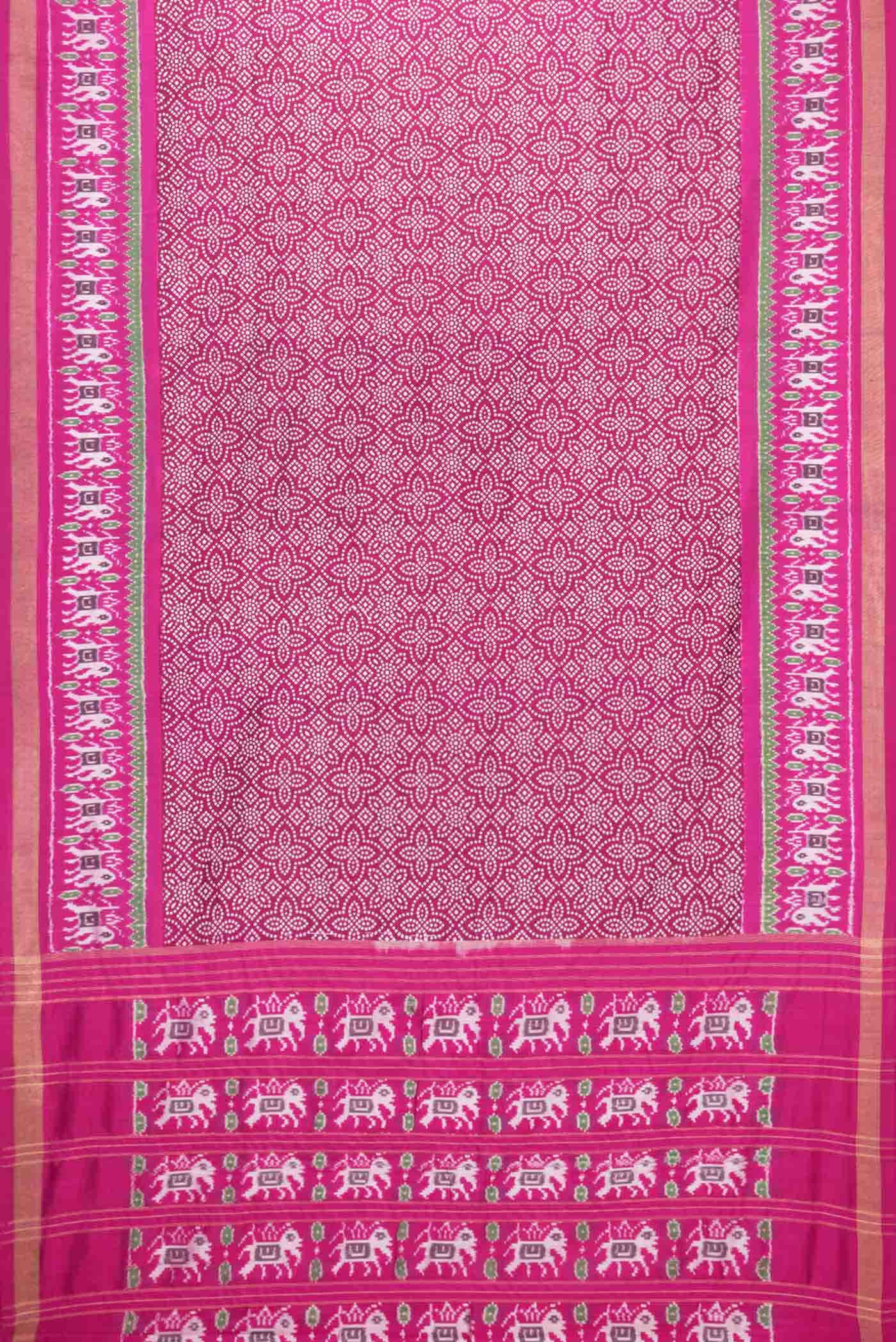 Rani Pink Double Ikat Saree