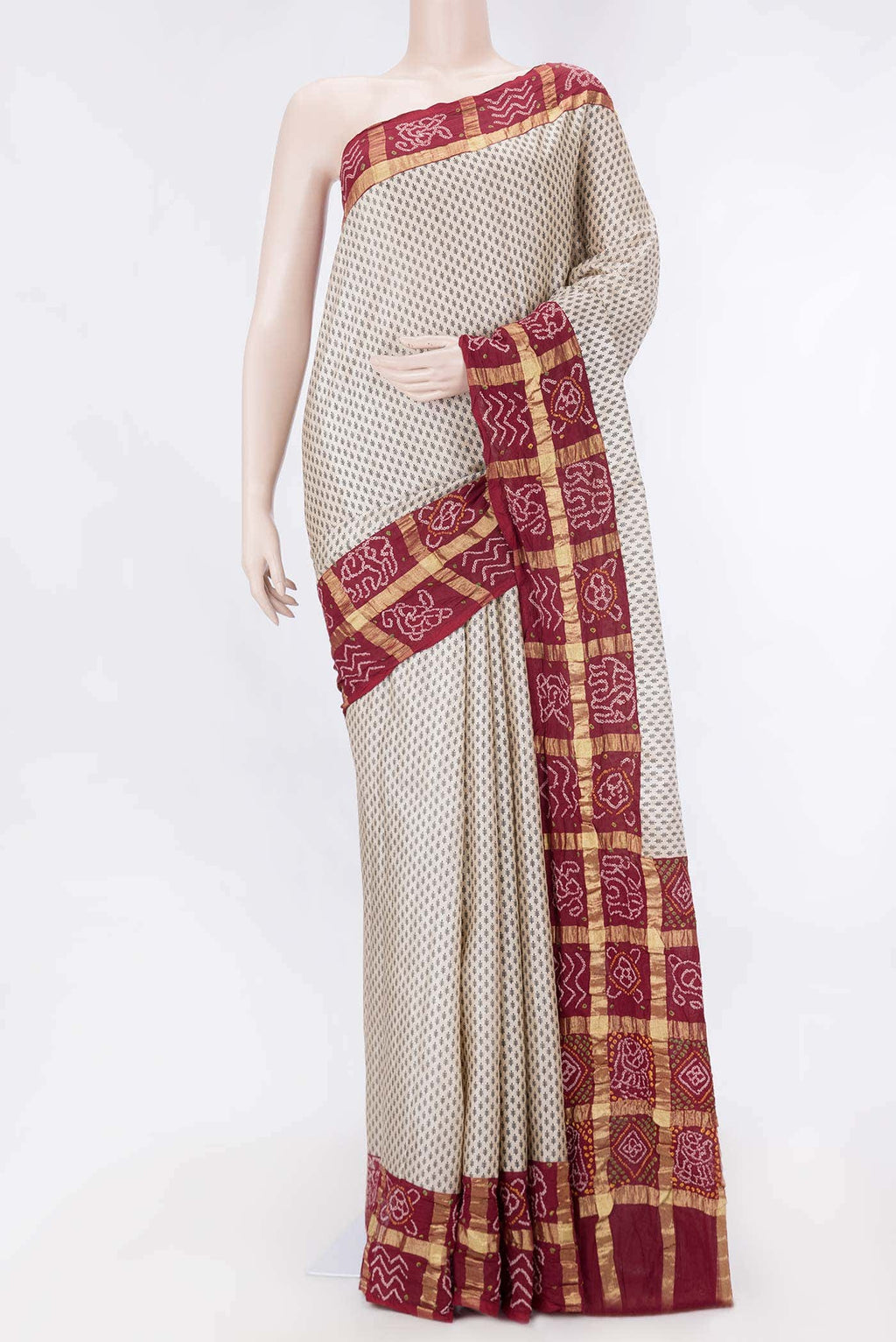 Beige Dual Tone Tussar Saree