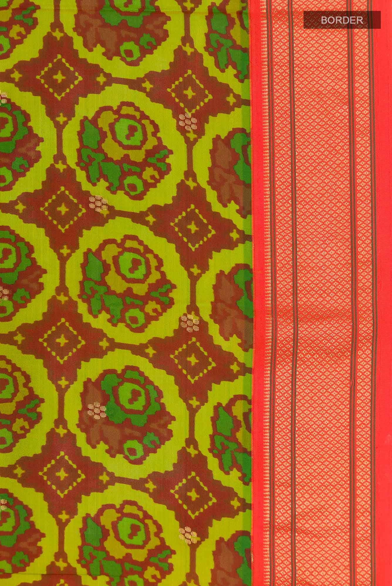 Green Printed Silk Saree