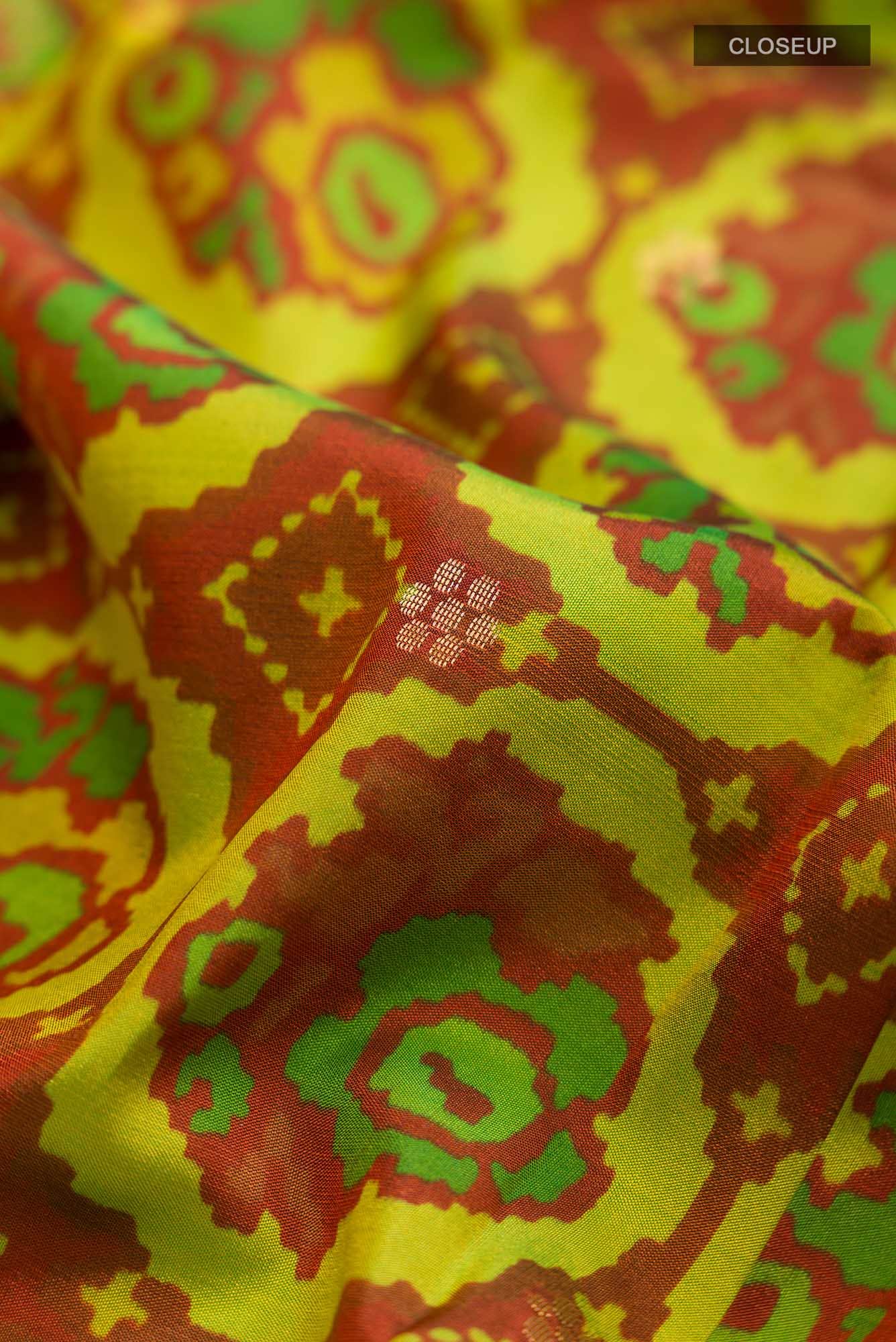 Green Printed Silk Saree