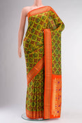 Green Printed Silk Saree