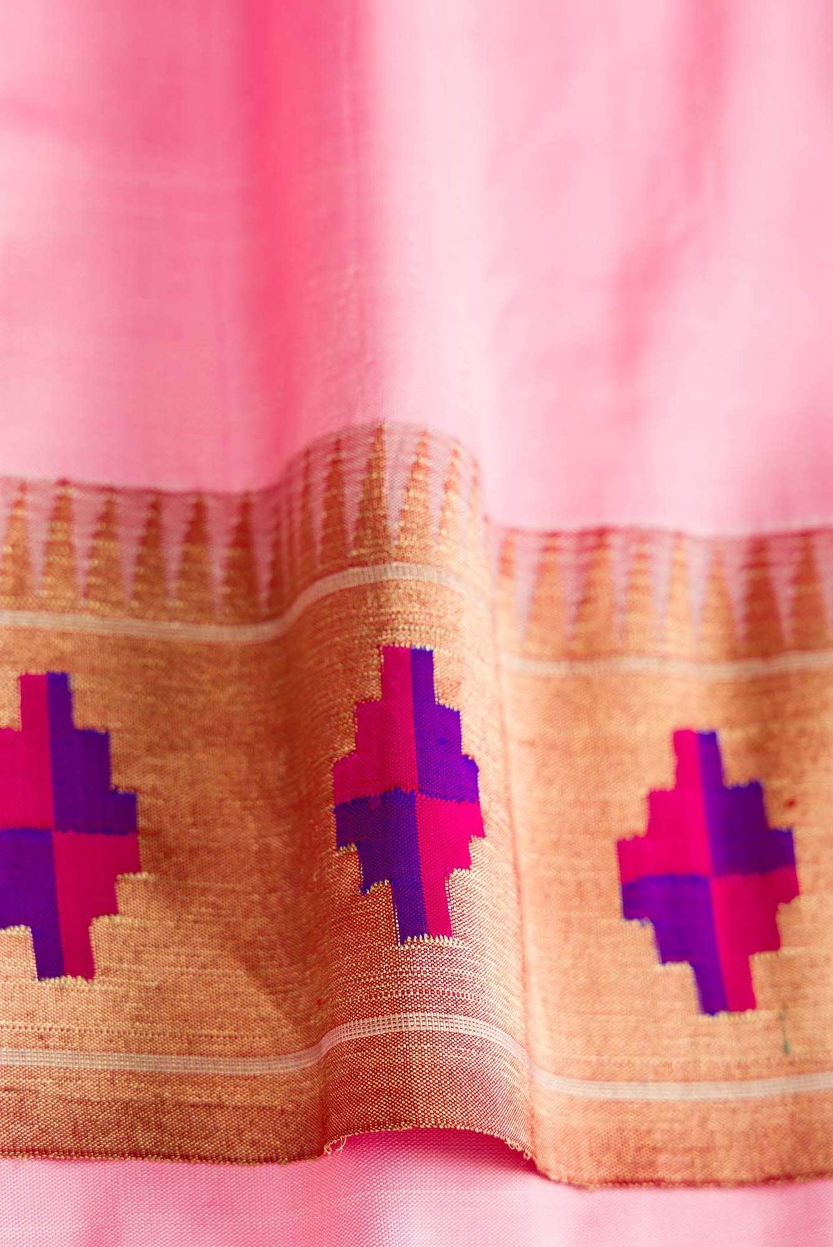 Pure Silk Pure Zari Pink Paithani Saree