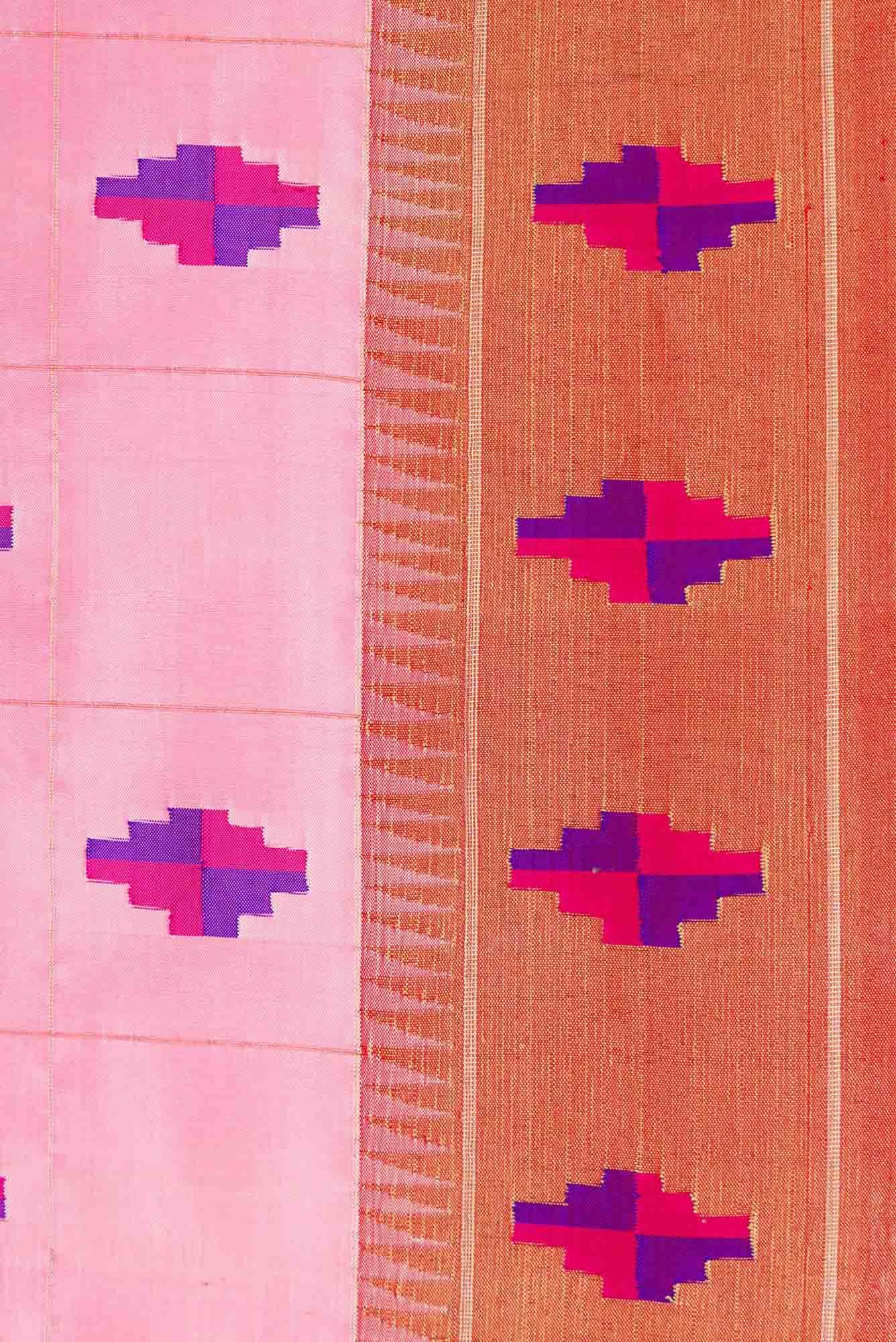 Pure Silk Pure Zari Pink Paithani Saree