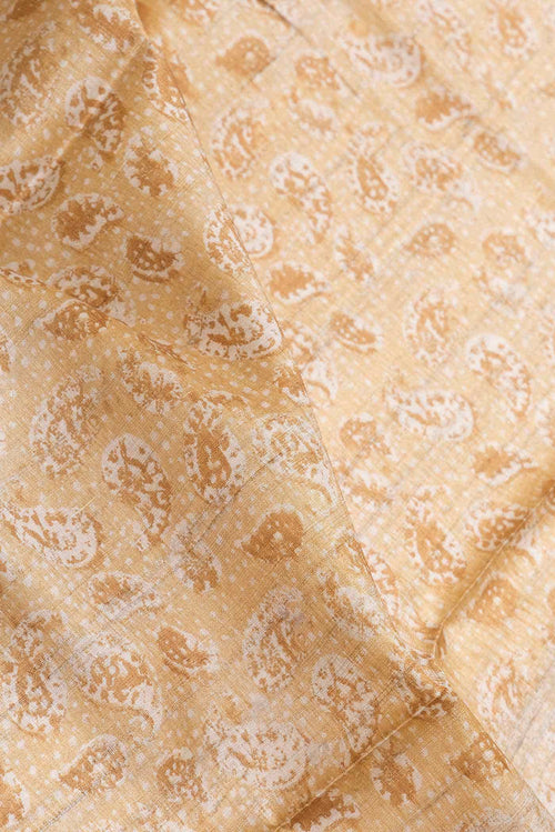 Beige Tussar Silk Saree