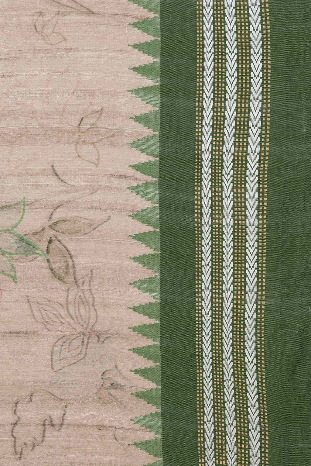 Beige Dual Tone Tussar Silk Saree