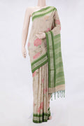 Beige Dual Tone Tussar Silk Saree