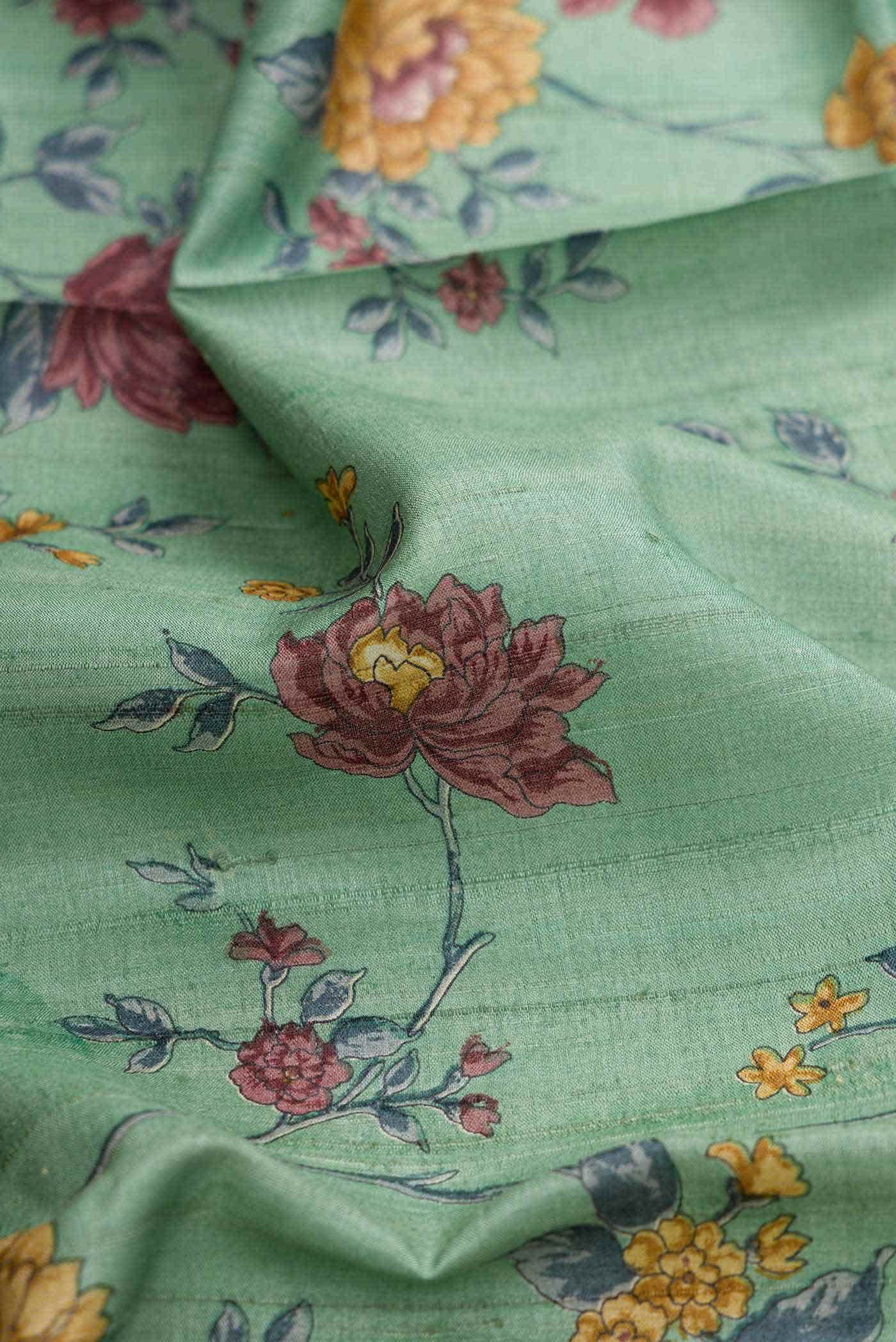 Green Dual Tone Tussar Silk Saree