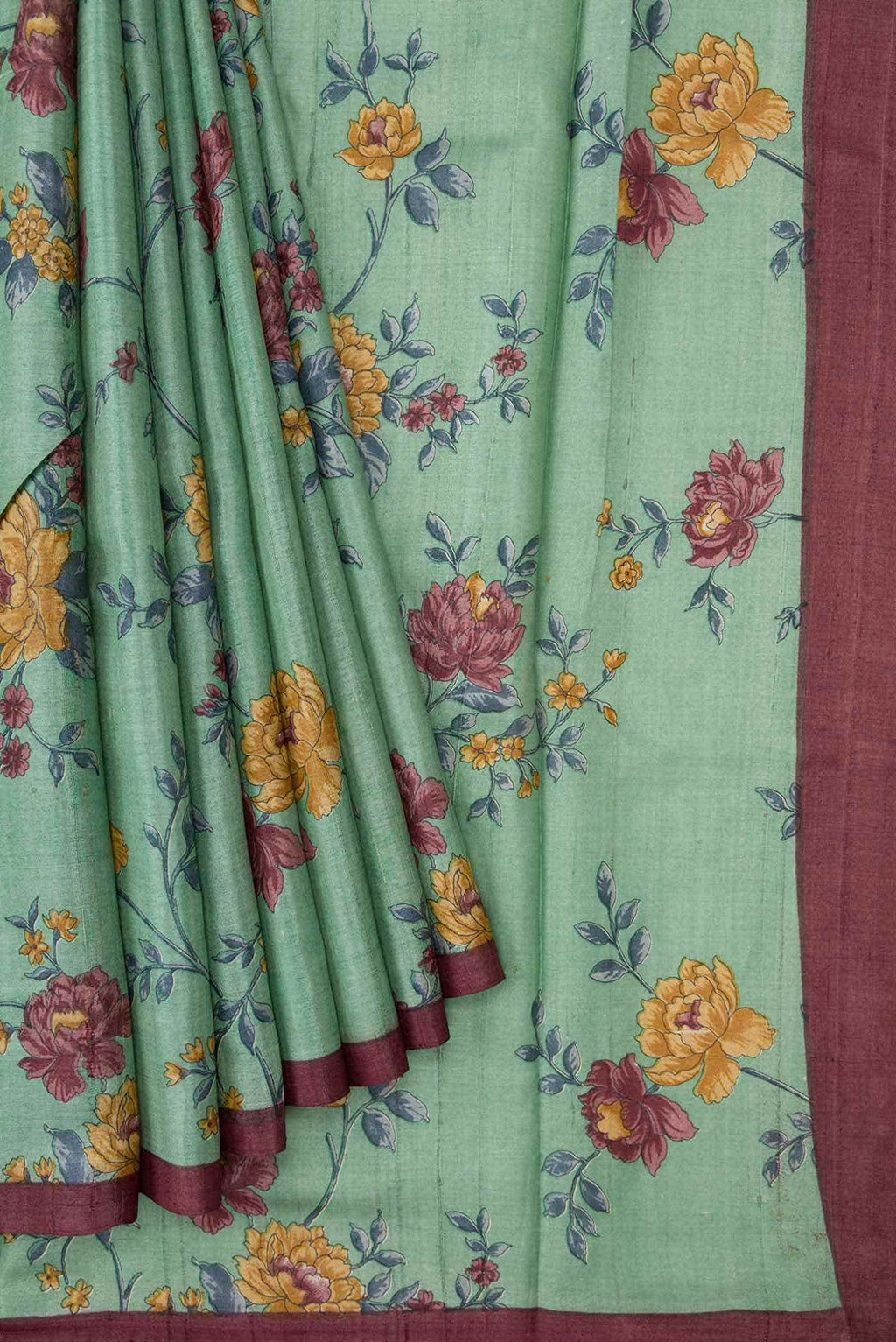 Green Dual Tone Tussar Silk Saree