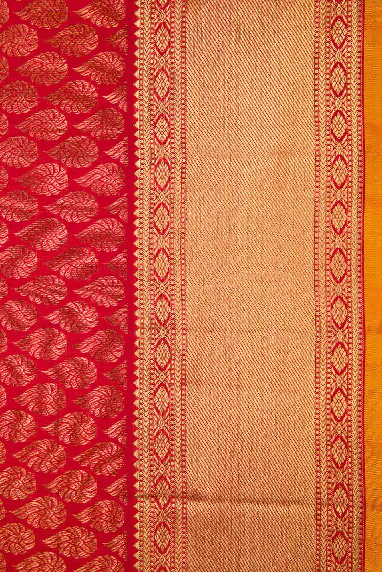 Pure Silk Pure Zari Maroon Dual Tone Kanchipuram Saree