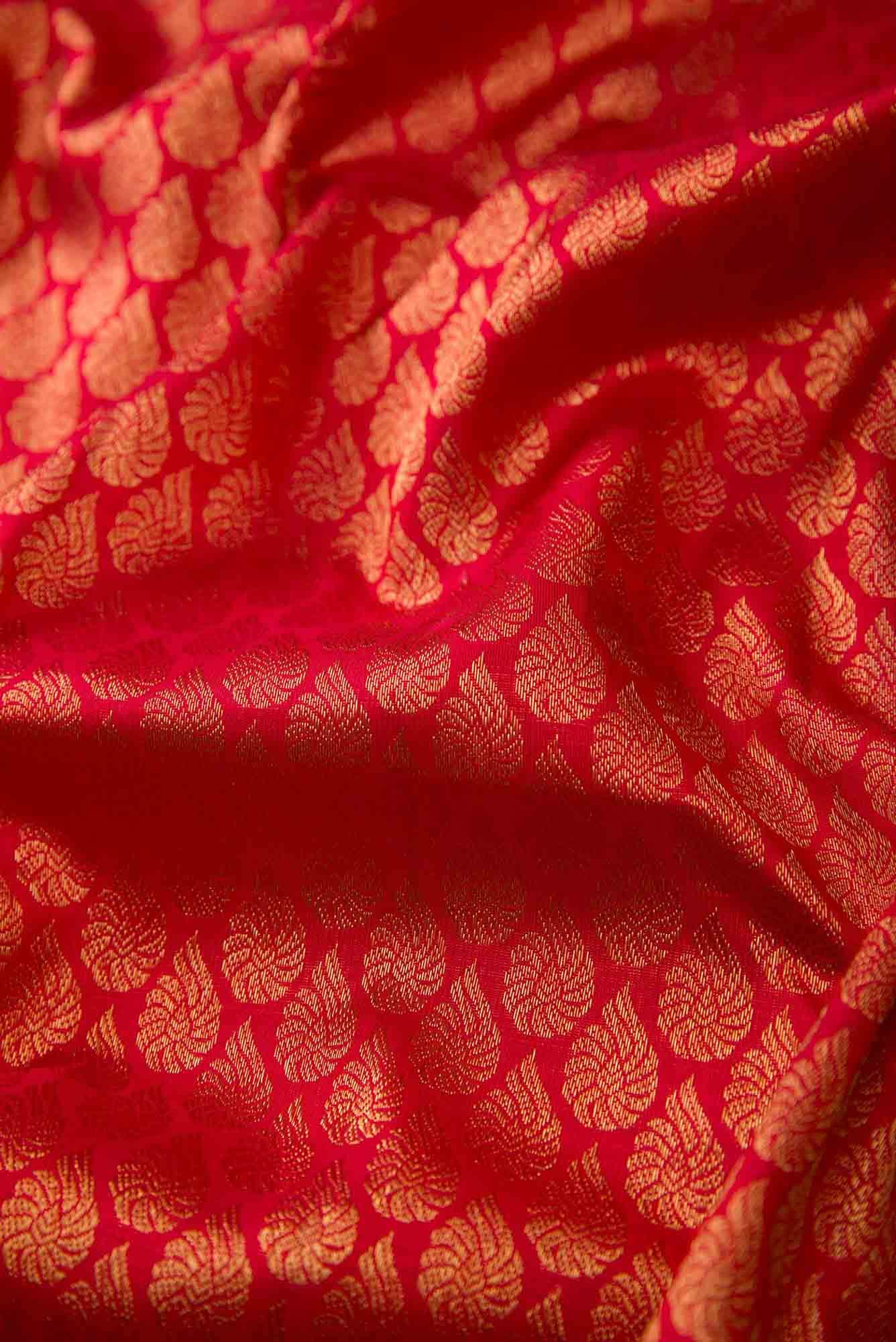 Pure Silk Pure Zari Maroon Dual Tone Kanchipuram Saree
