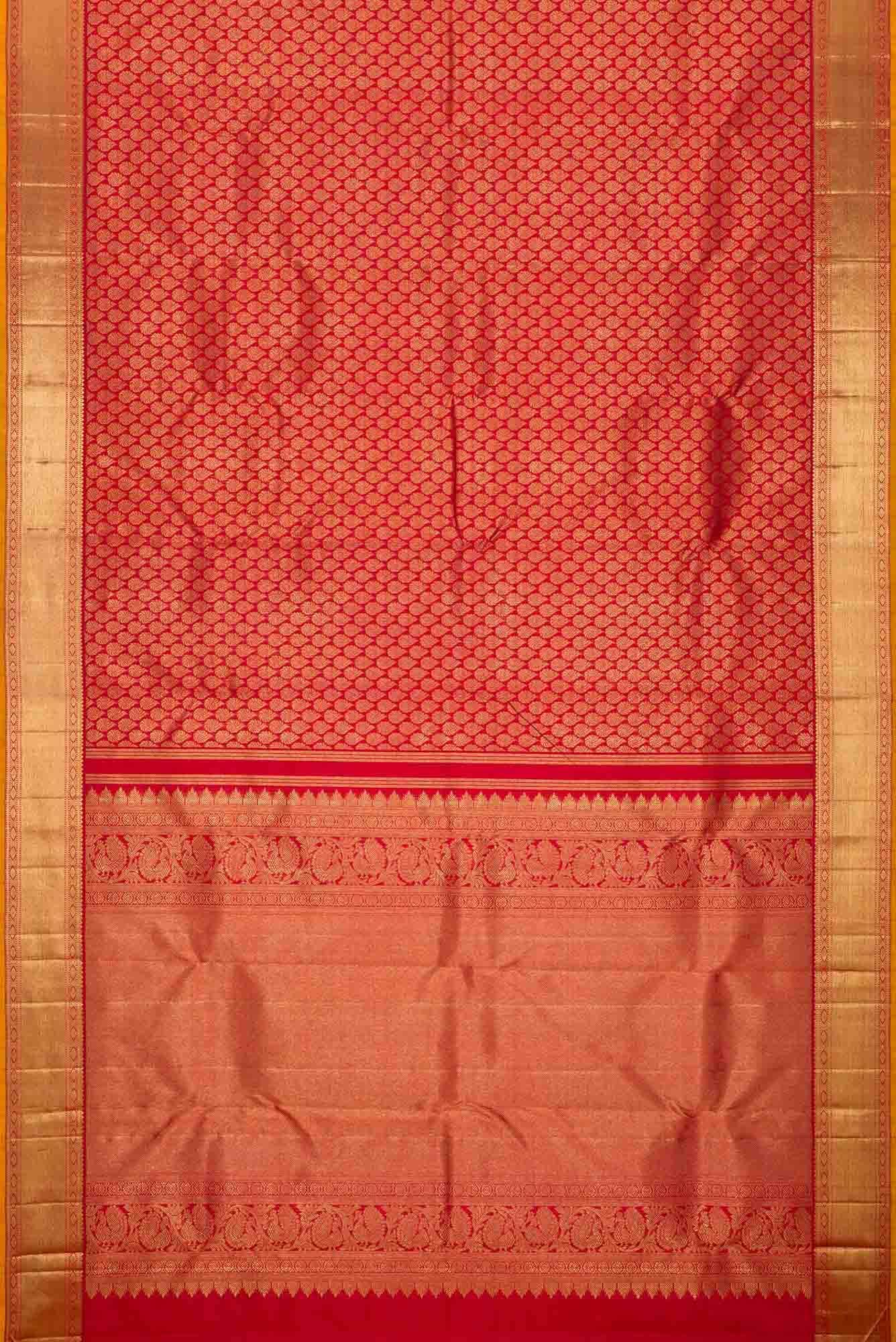 Pure Silk Pure Zari Maroon Dual Tone Kanchipuram Saree