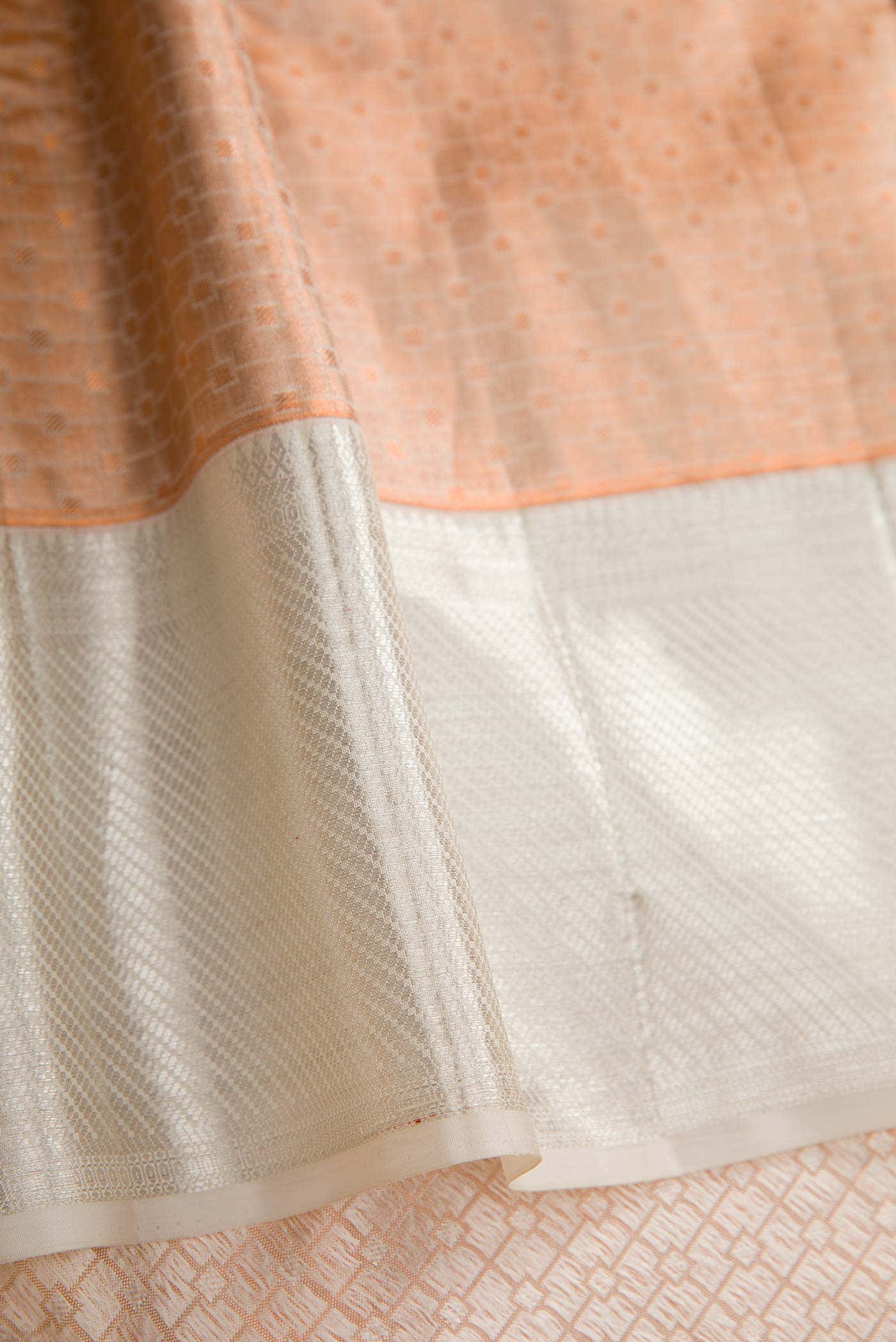 Sandal with Gold Color Kanjivaram Silk Saree