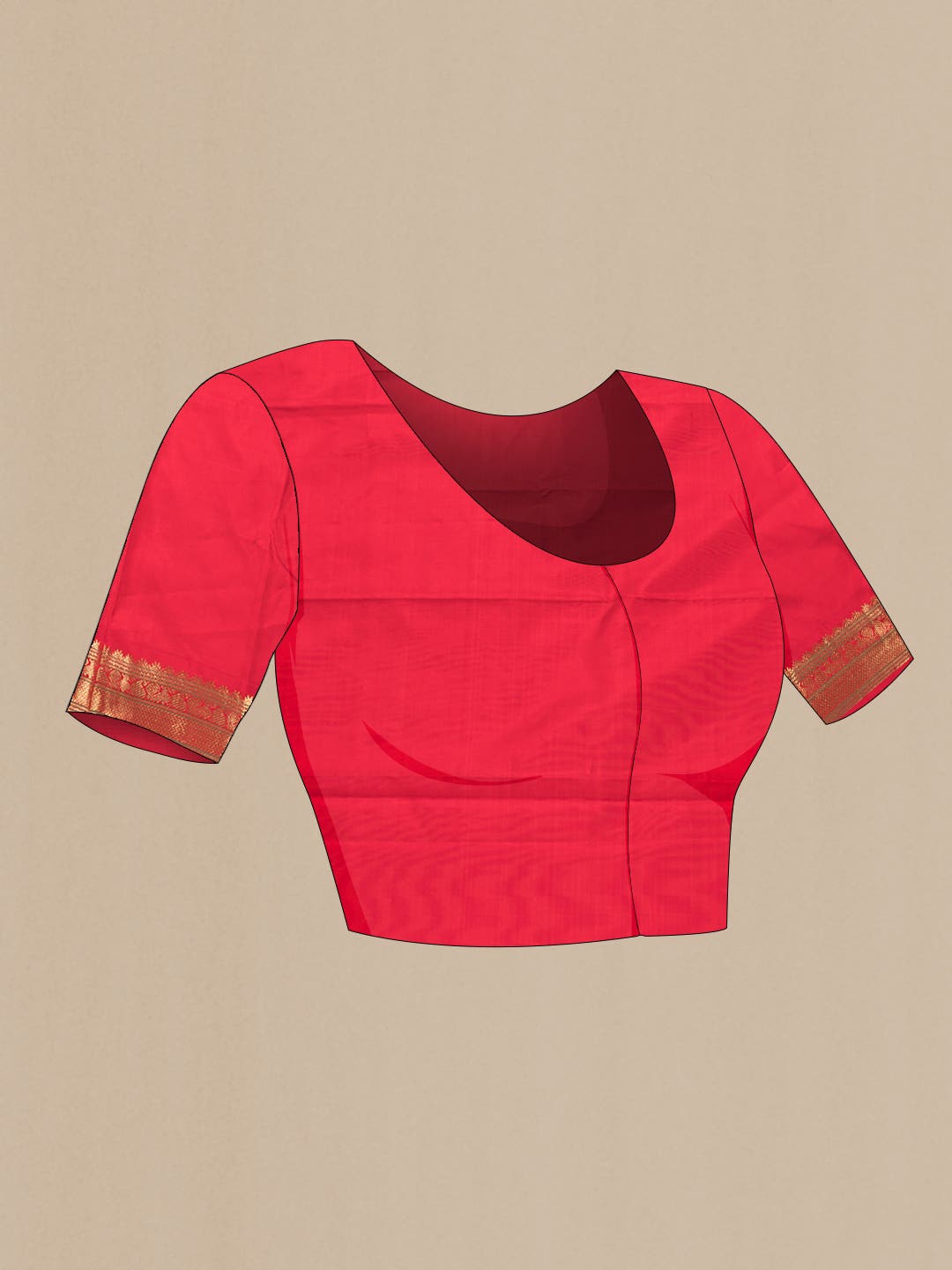 Pure Silk Pure Zari Red Dual Tone Kanchipuram Saree