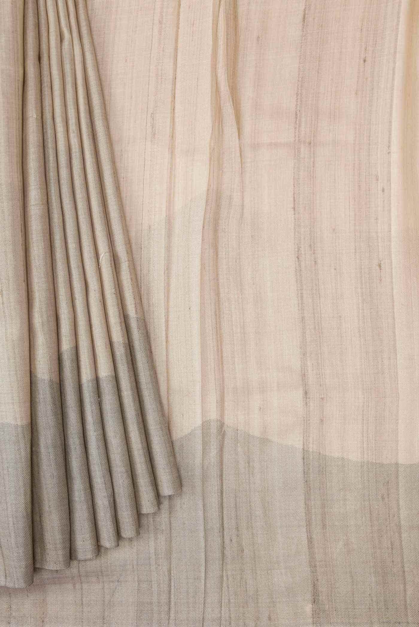 Beige Dual Tone Tussar Silk Saree