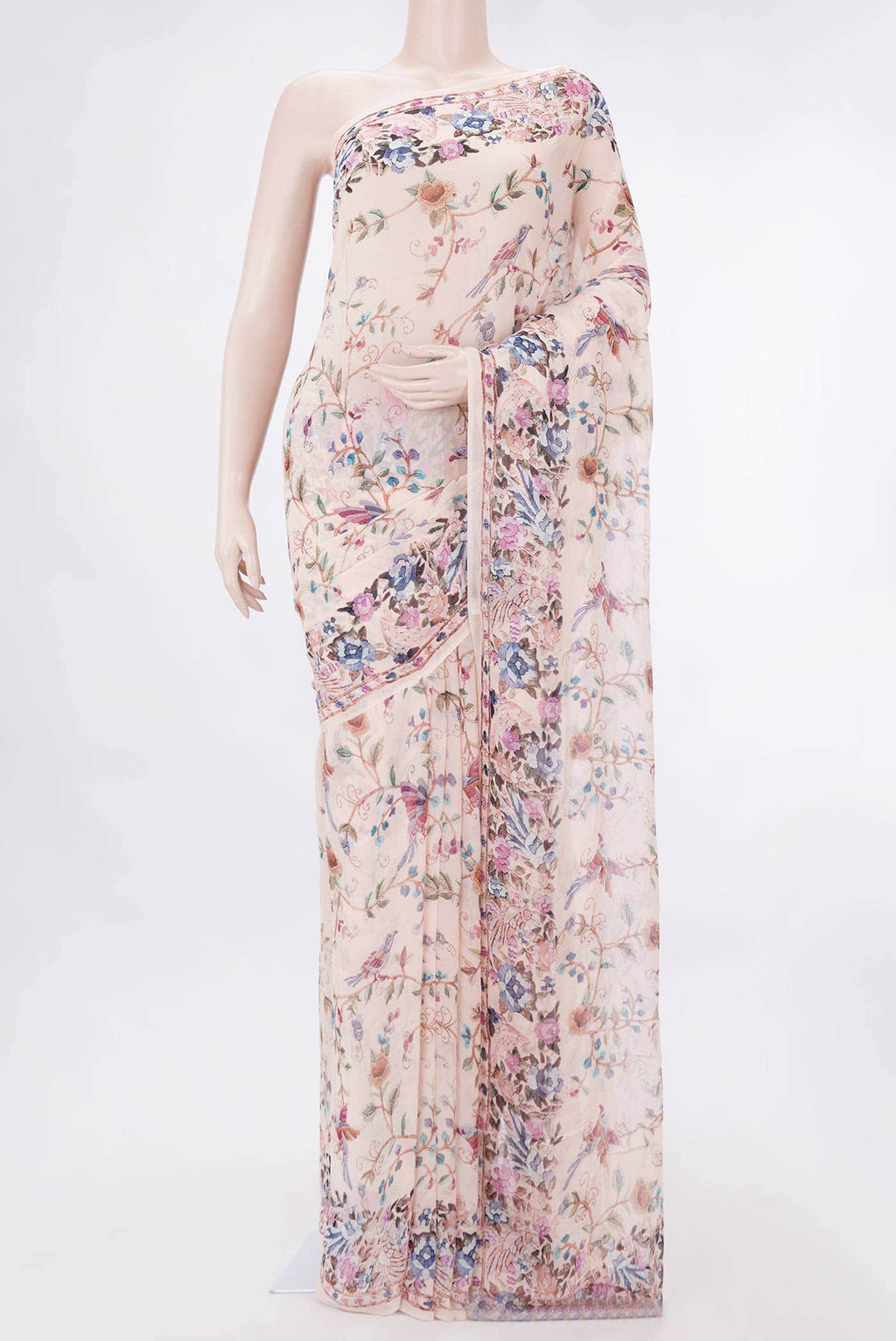 Pink Dual Tone Mysore Georgette Saree