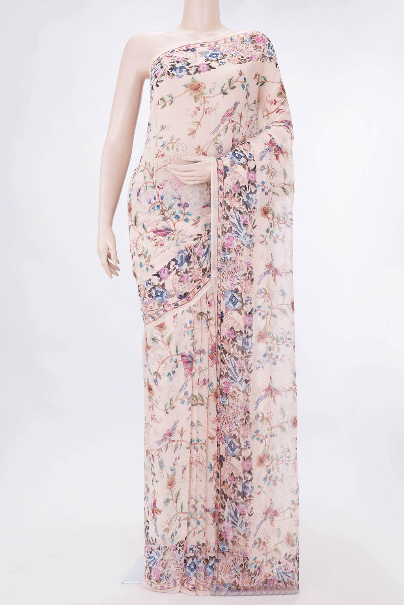 Pink Dual Tone Mysore Georgette Saree
