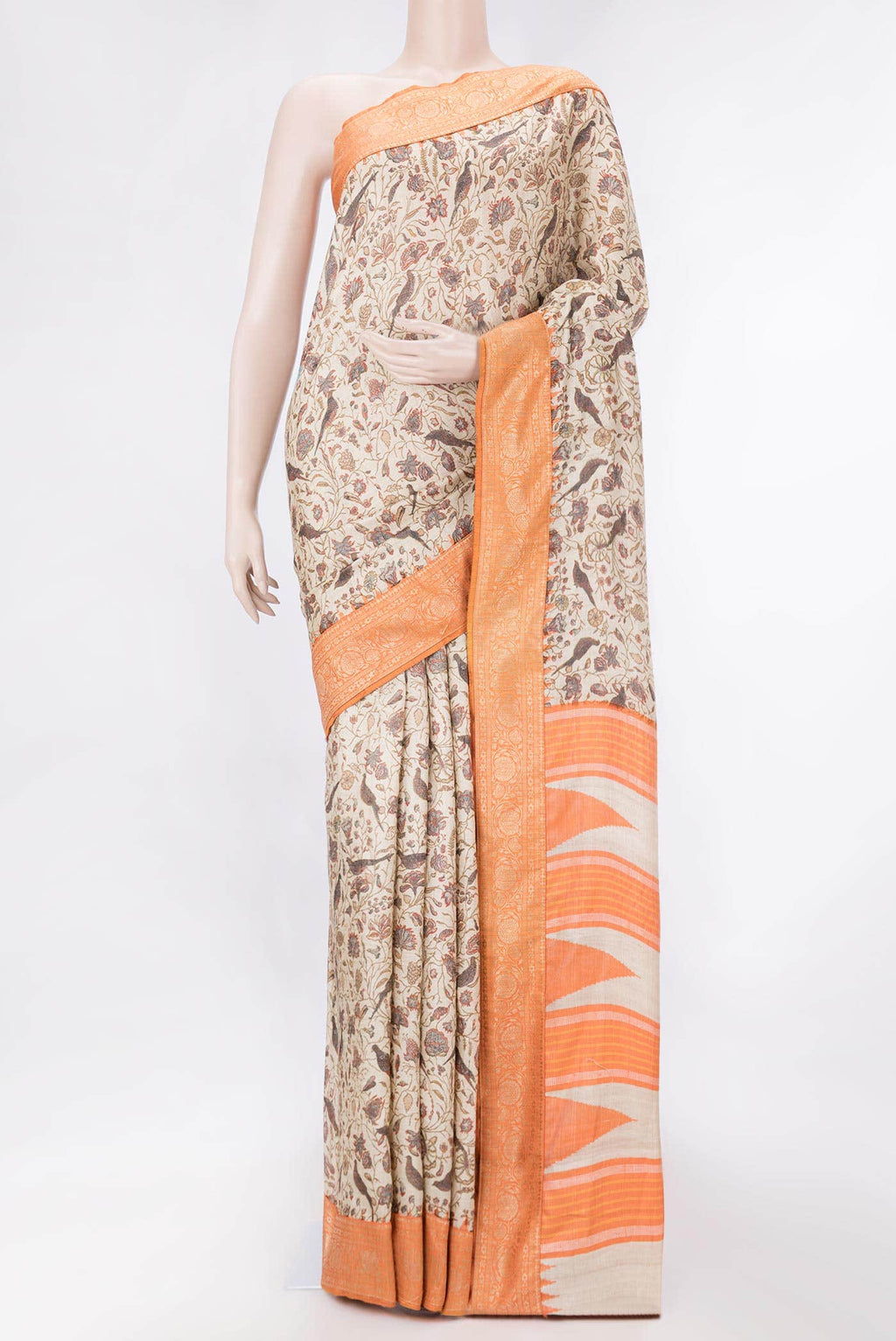 Gold Dual Tone Chanderi Silk Saree