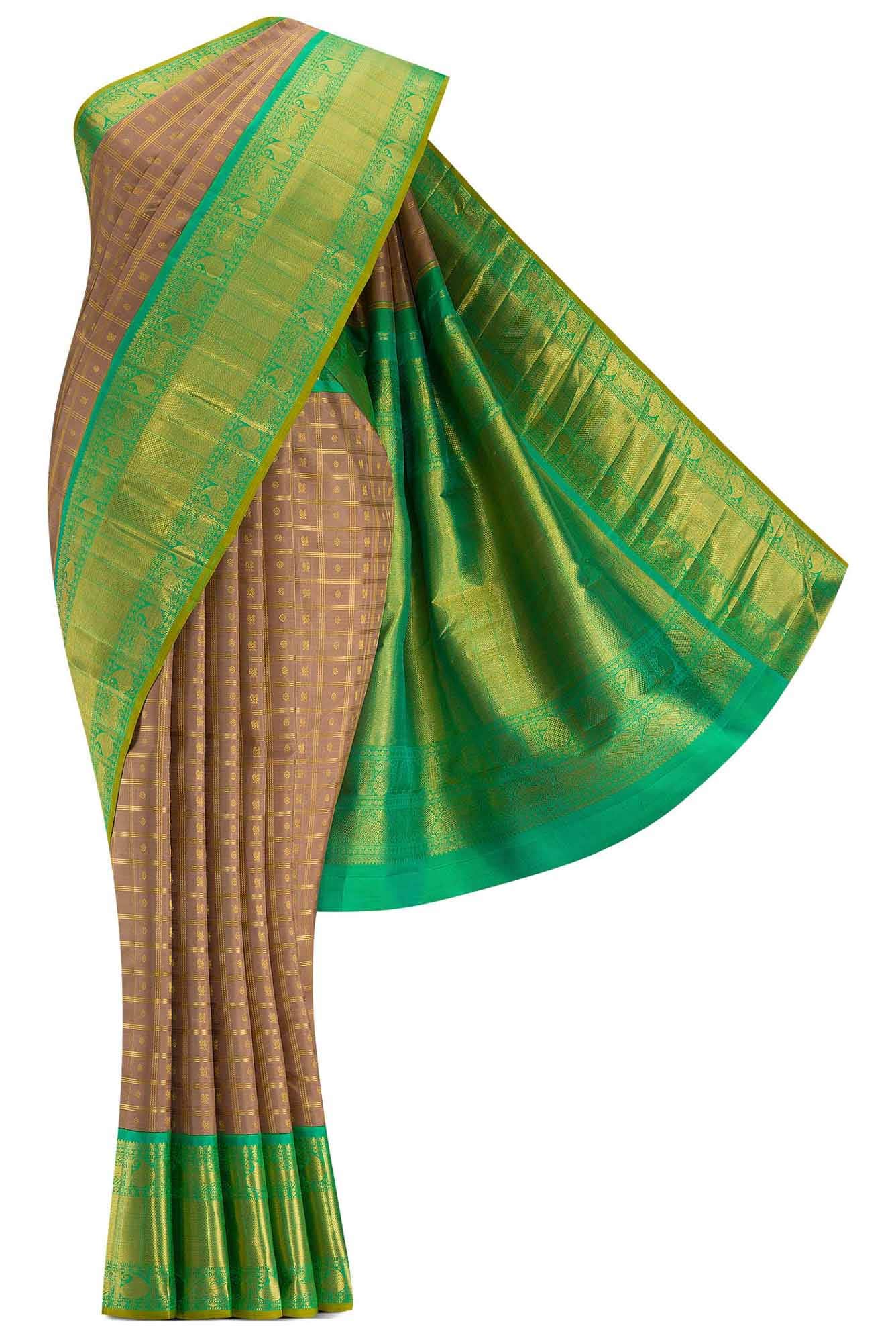 Gold Kanchipuram Silk Saree