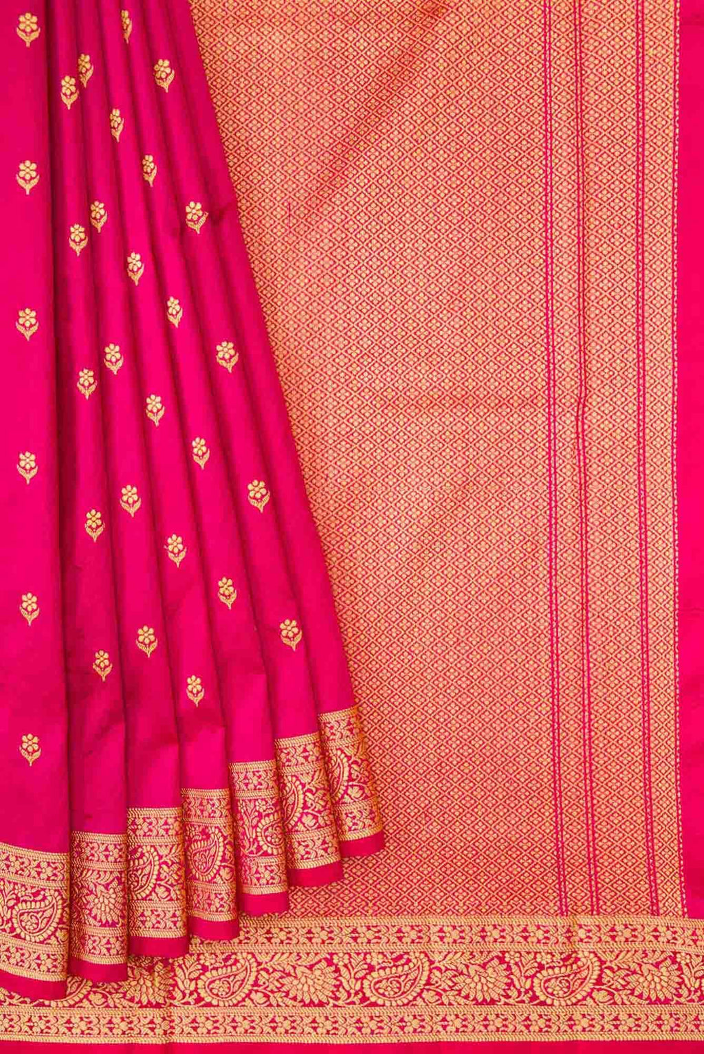 Dark Pink Dual Tone Blended Banarasi Silk Saree