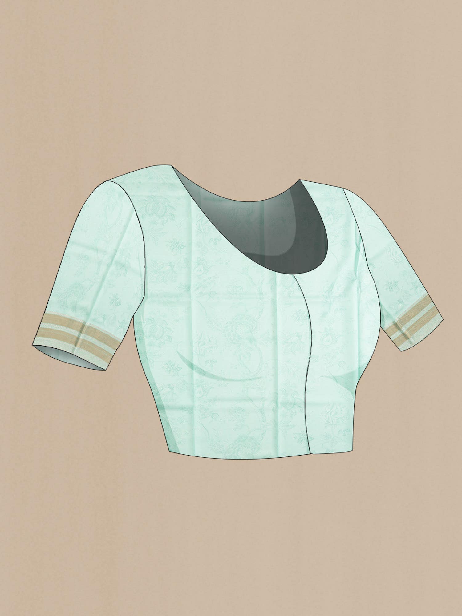 Green Printed Silk Saree