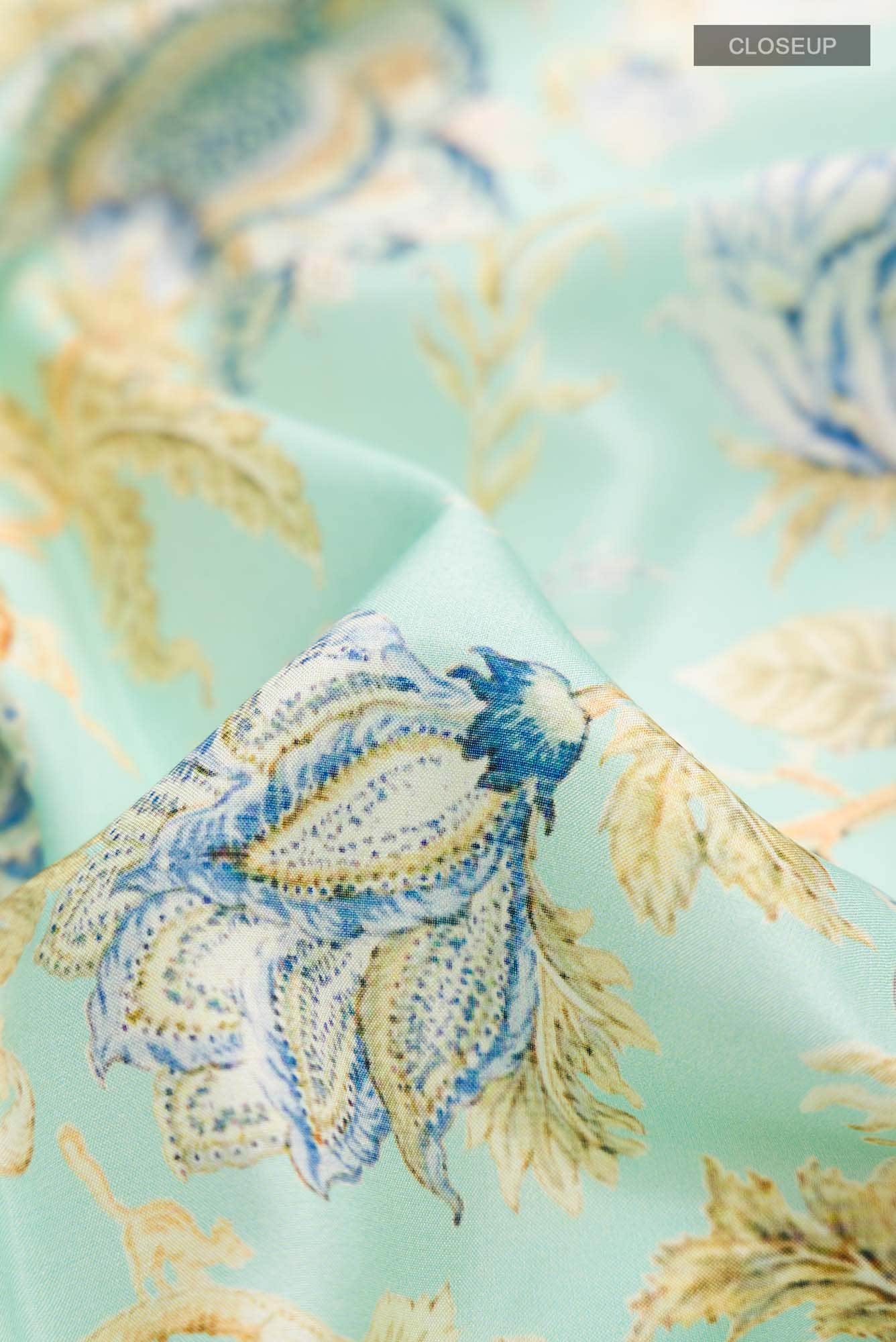 Green Printed Silk Saree