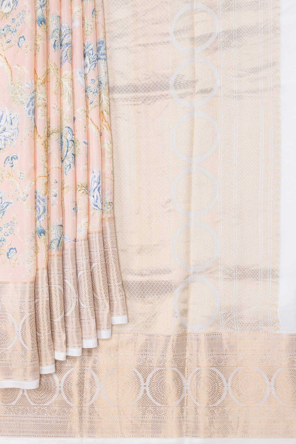 Peach Kanchipuram Silk Saree