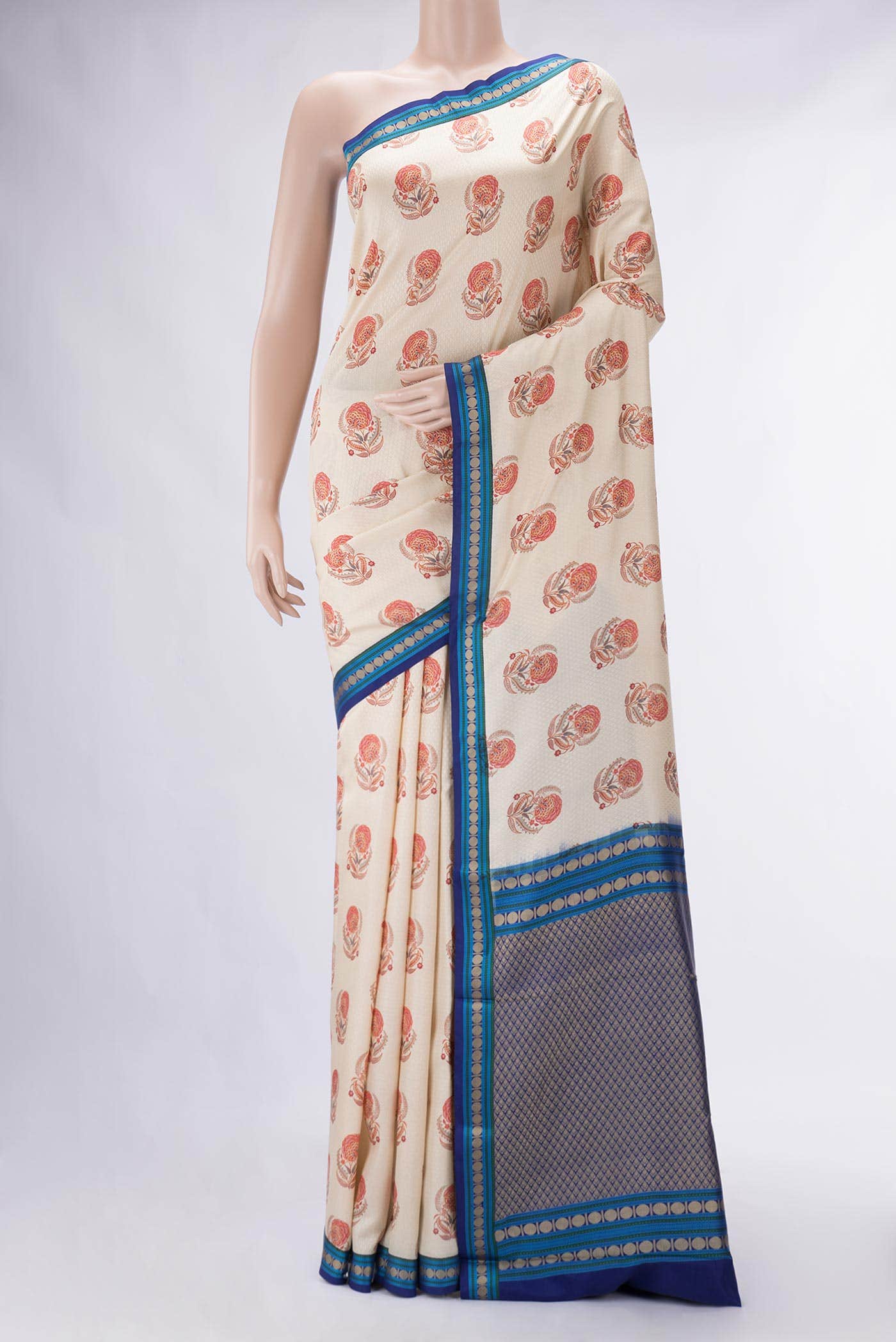 Sandal Kanchipuram Silk Saree