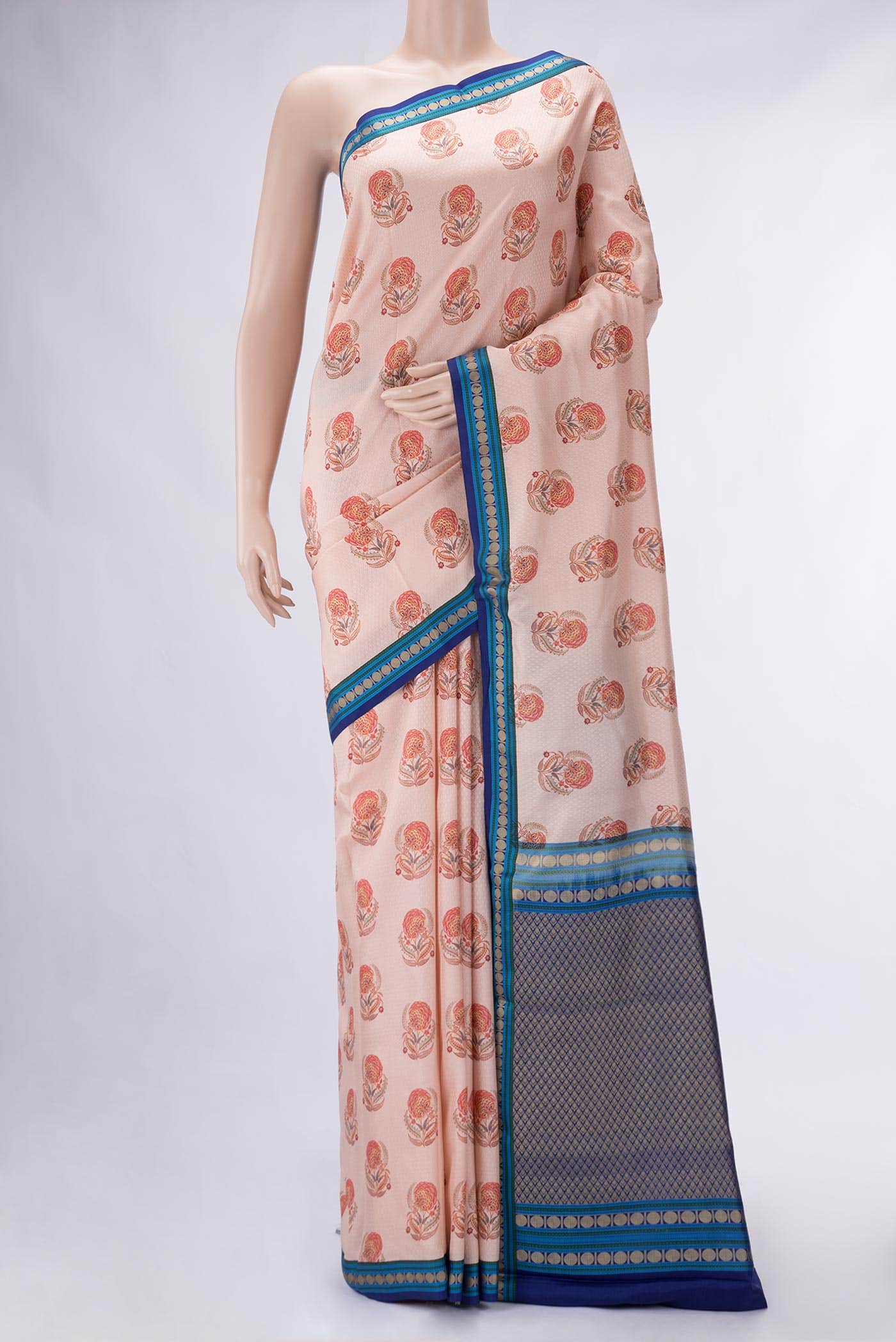 Rose Gold Kanchipuram Silk Saree