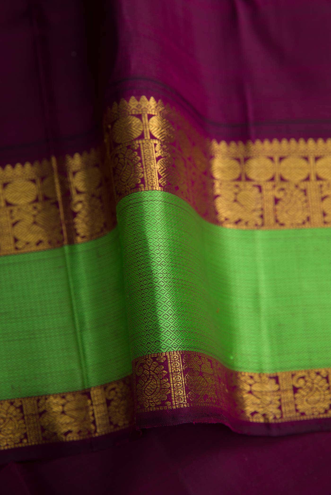 Pure Silk Pure Zari Pink Dual Tone Kanchipuram Saree