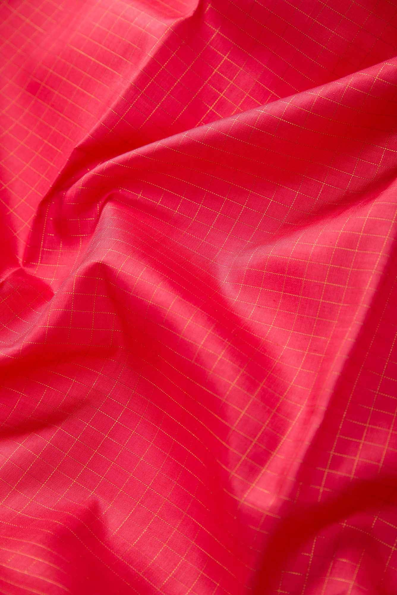 Pure Silk Pure Zari Pink Dual Tone Kanchipuram Saree