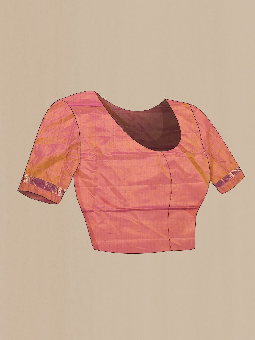 Pure Silk Pure Zari Dark Pink Dual Tone Kanchipuram Saree