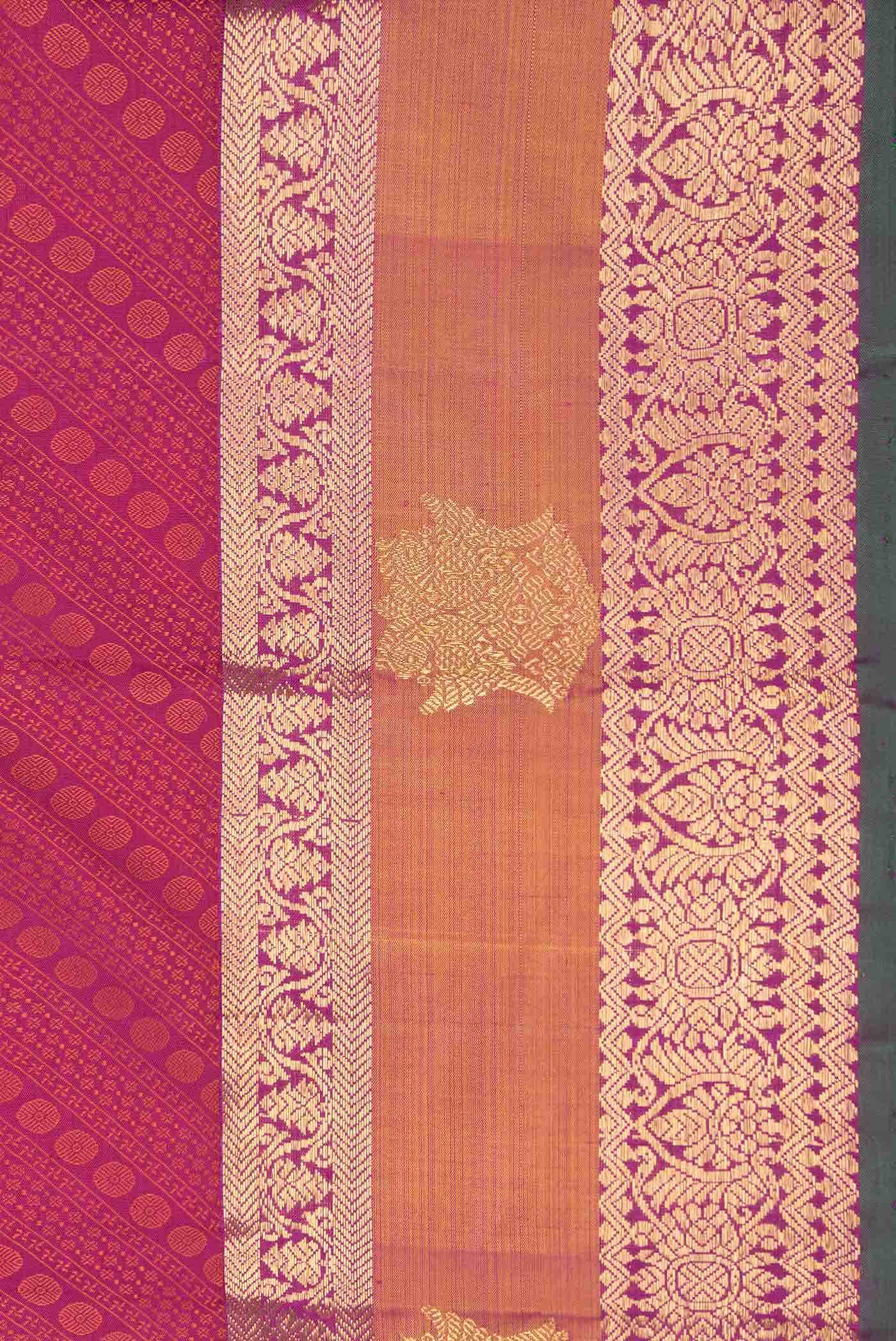 Pure Silk Pure Zari Dark Pink Dual Tone Kanchipuram Saree