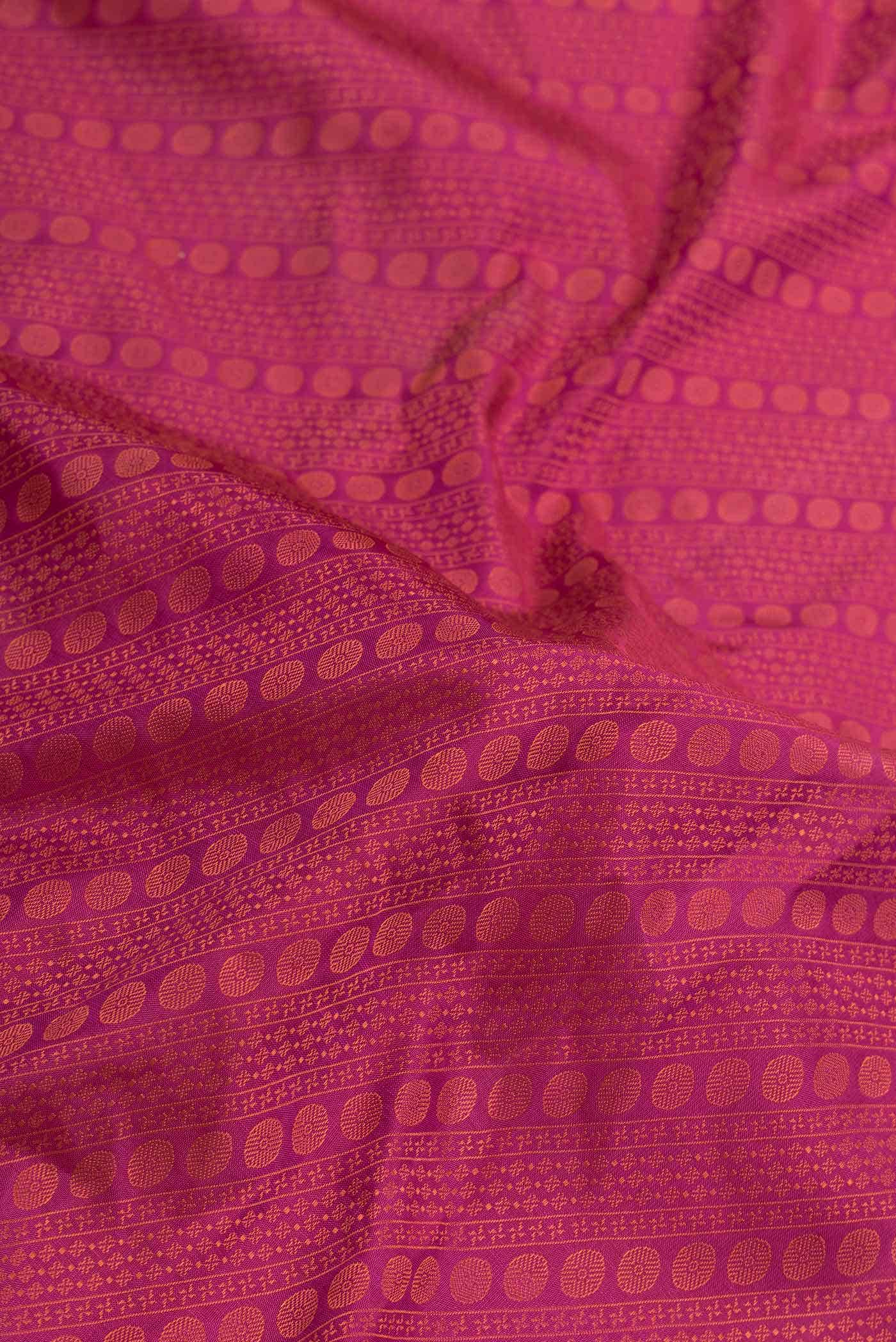 Pure Silk Pure Zari Dark Pink Dual Tone Kanchipuram Saree