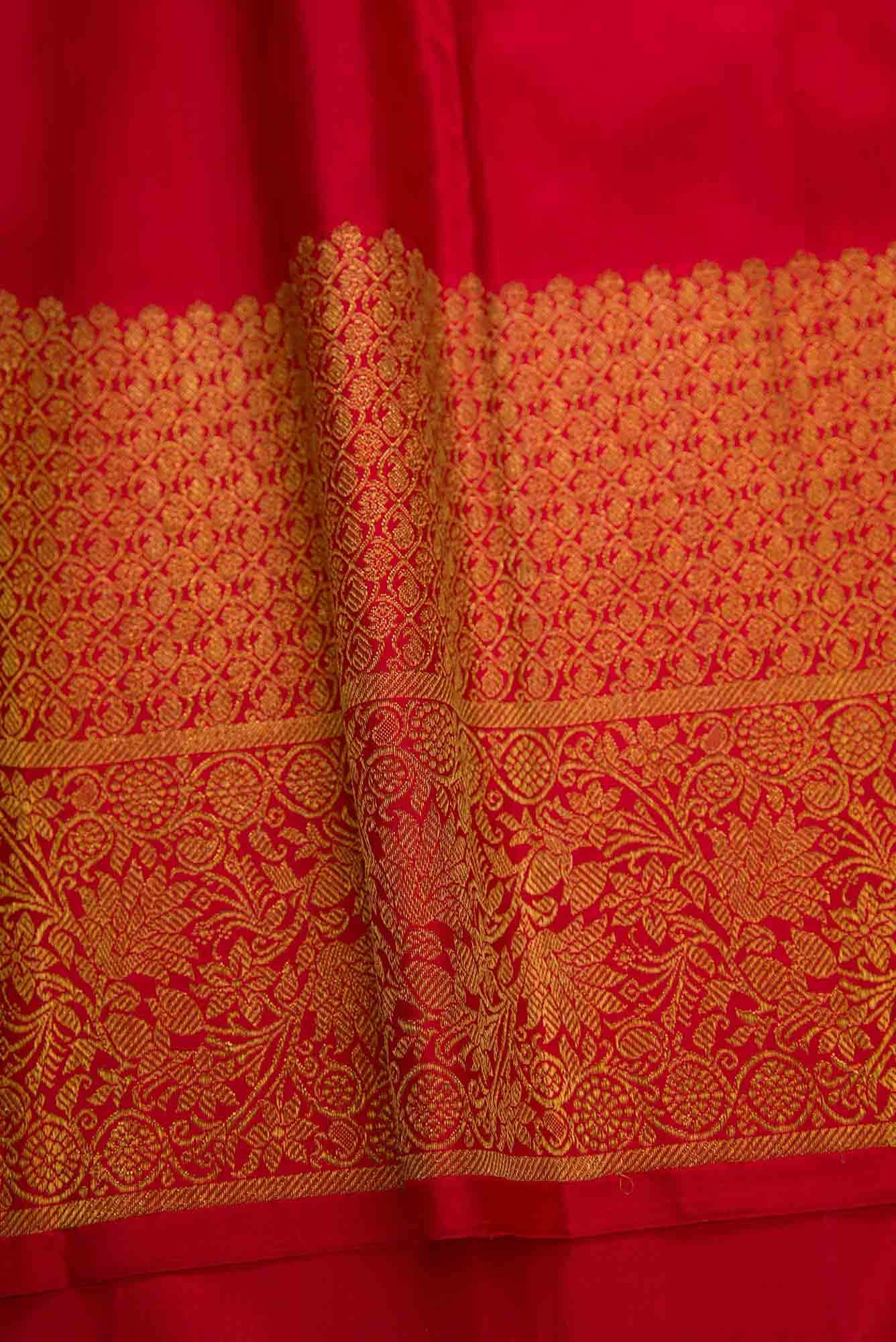 Pure Silk Pure Zari Sandal Dual Tone Kanchipuram Saree