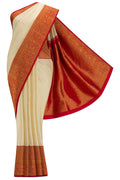 Pure Silk Pure Zari Sandal Dual Tone Kanjivaram Saree