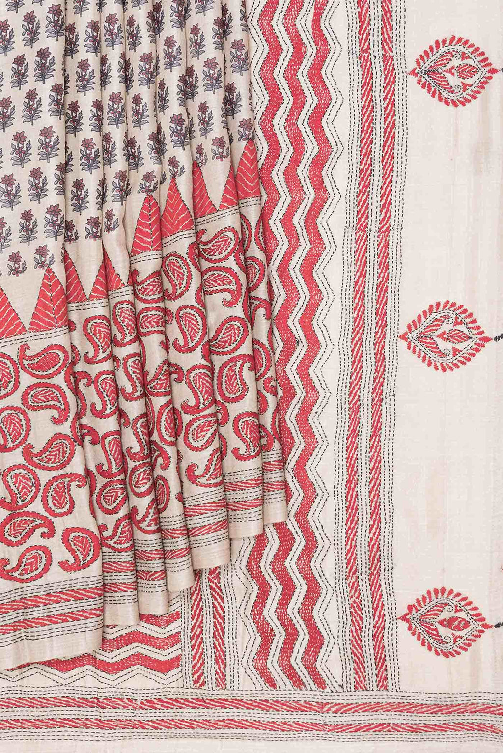 Beige Dual Tone Tussar Silk Saree