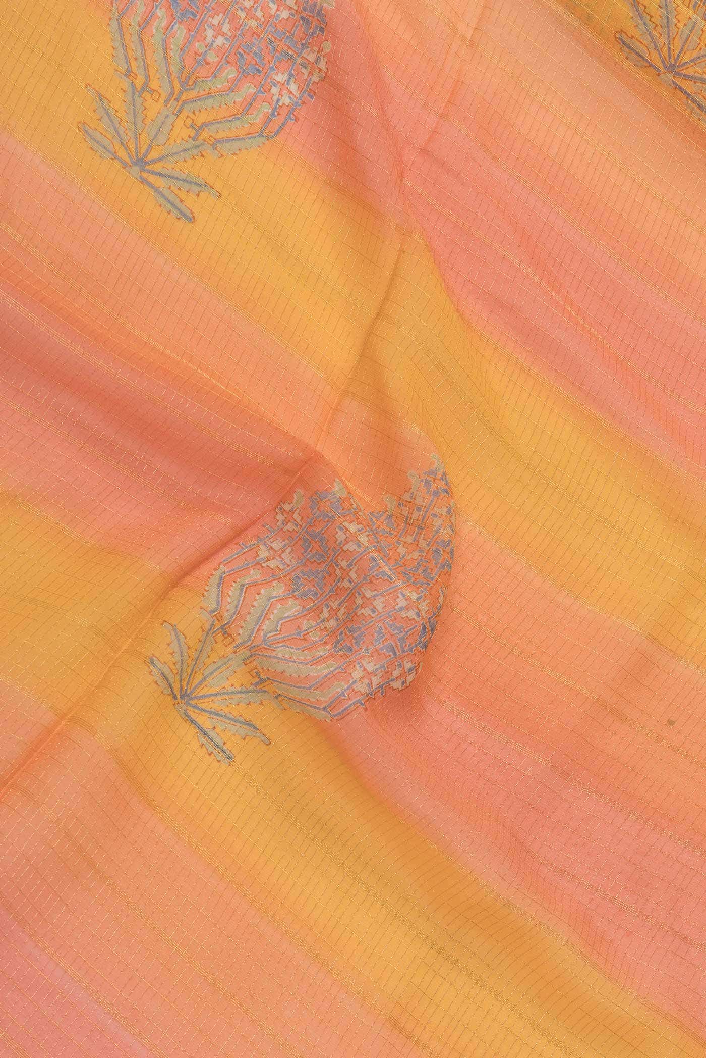 Pink and Orange Dual Tone Mysore Georgette Saree