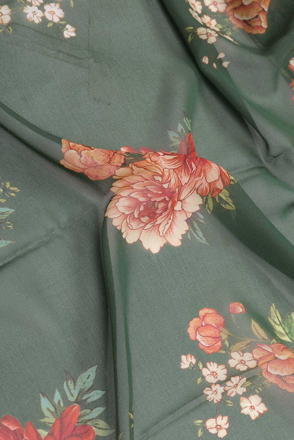 Green Dual Tone Georgette Saree