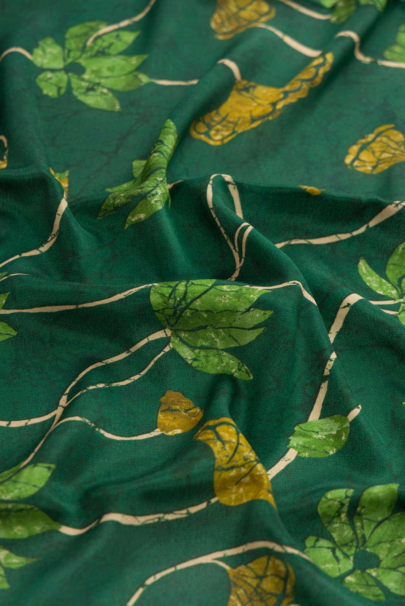 Green Dual Tone Mysore Crepe Saree