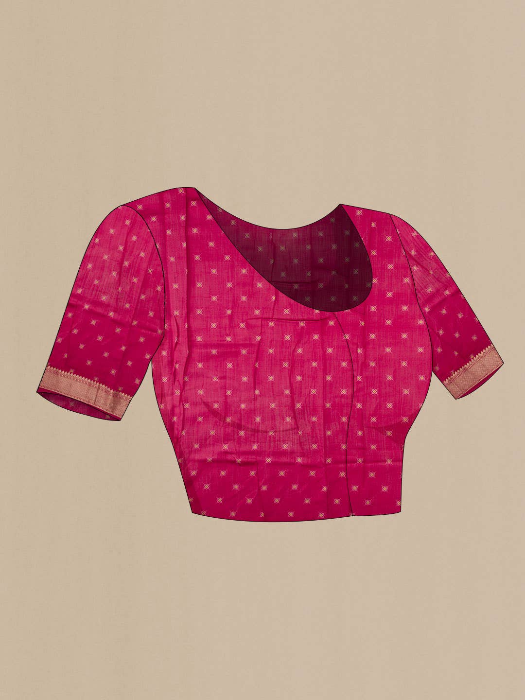 Dark Pink Dual Tone Tussar Silk Saree