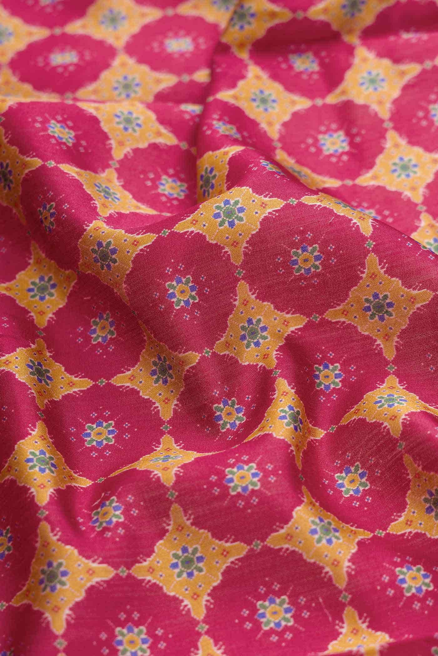 Dark Pink Dual Tone Tussar Silk Saree
