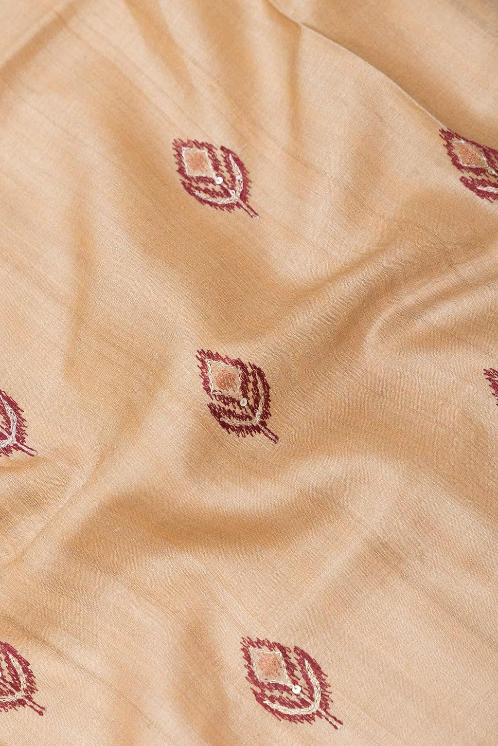 Beige Dual Tone Tussar Silk Saree