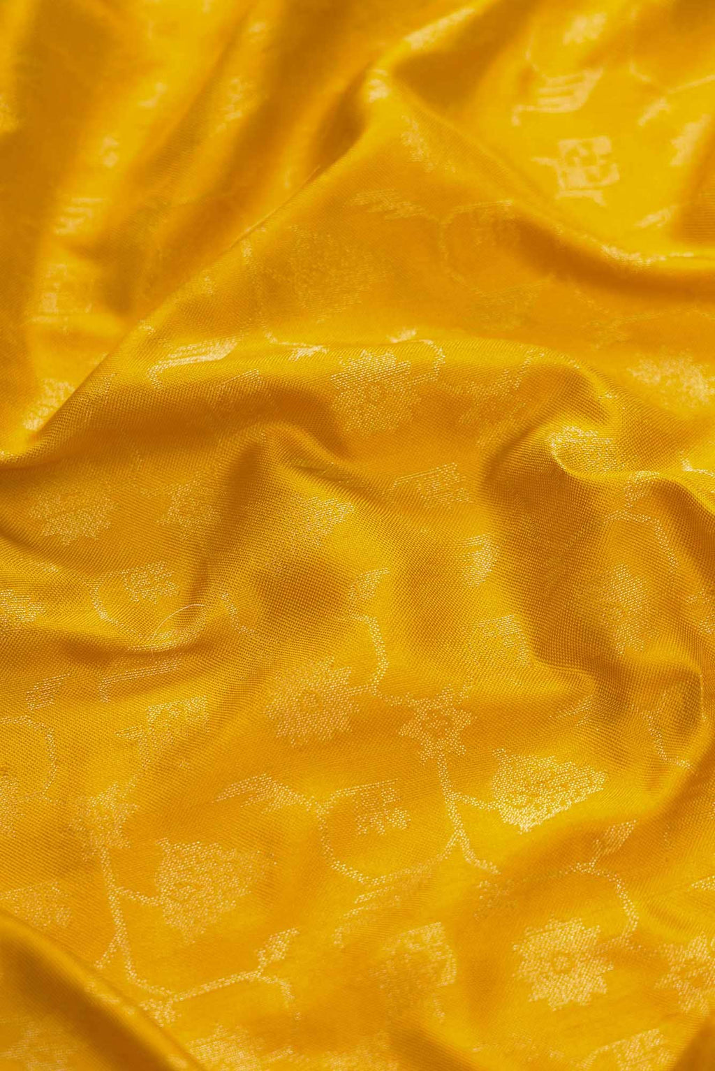 Pure Silk Pure Zari Mustard Dual Tone Banarasi Saree
