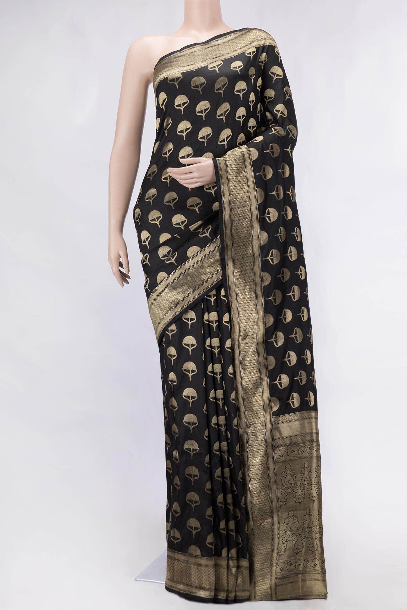 Black Banarasi Silk Saree