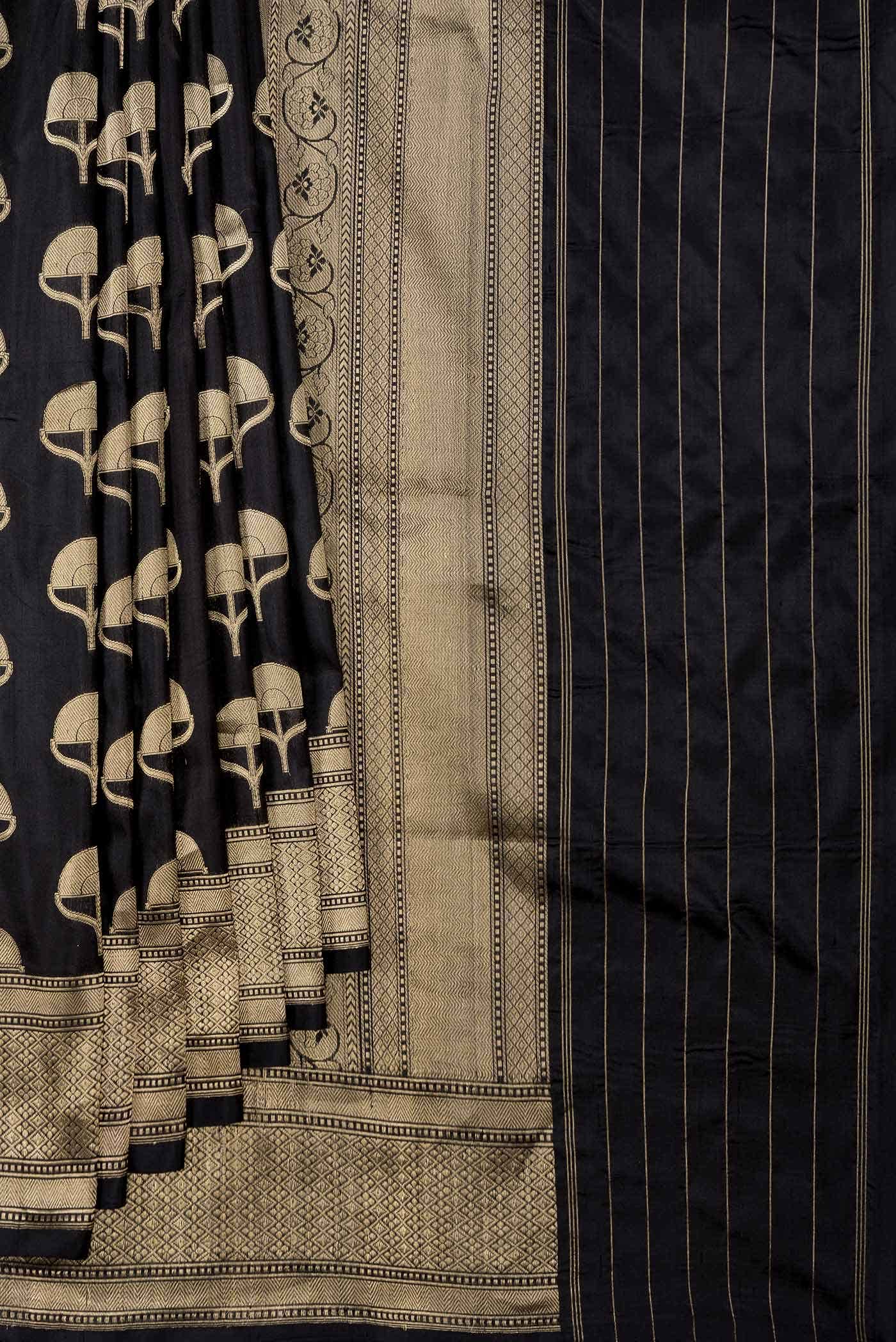 Black Banarasi Silk Saree