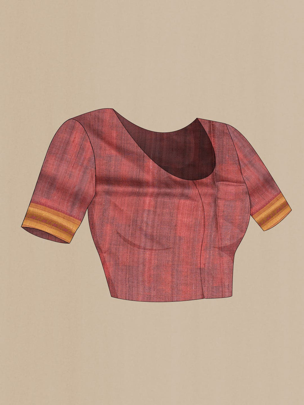 Red Dual Tone Tussar Silk Saree
